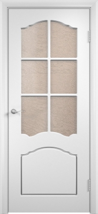 Межкомнатная дверь ПВХ Лилия, остеклённая, белая