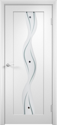 Межкомнатная дверь ПВХ Вираж, остеклённая, белый