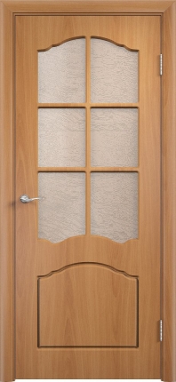 Межкомнатная дверь ПВХ Лилия, остеклённая, миланский орех