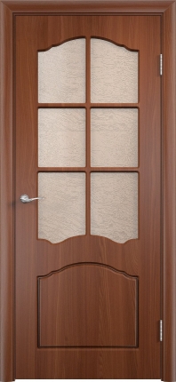 Межкомнатная дверь ПВХ Лилия, остеклённая, итальянский орех