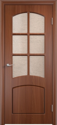 Межкомнатная дверь ПВХ Кэролл, остеклённая, итальянский орех