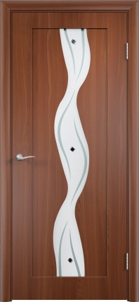 Межкомнатная дверь ПВХ Вираж, остеклённая, итальянский орех