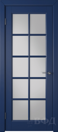 Межкомнатная дверь Гланта, остеклённая, синий