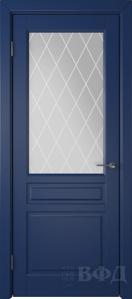 Межкомнатная дверь Стокгольм, остеклённая, синий