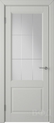 Межкомнатная дверь Доррен, остеклённая, светло-серый