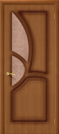 Межкомнатная дверь Греция, Рис.1, остеклённая, орех