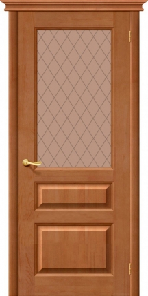 Межкомнатная дверь М 5, остеклённая, светлый лак